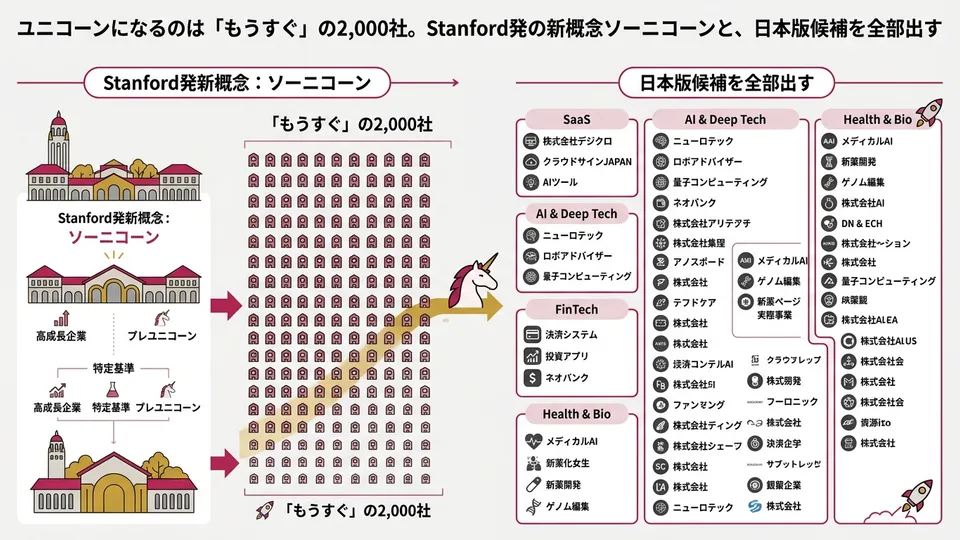 ソーニコーンとは何か。Stanford発の新概念と日本版候補2,000社を全解説