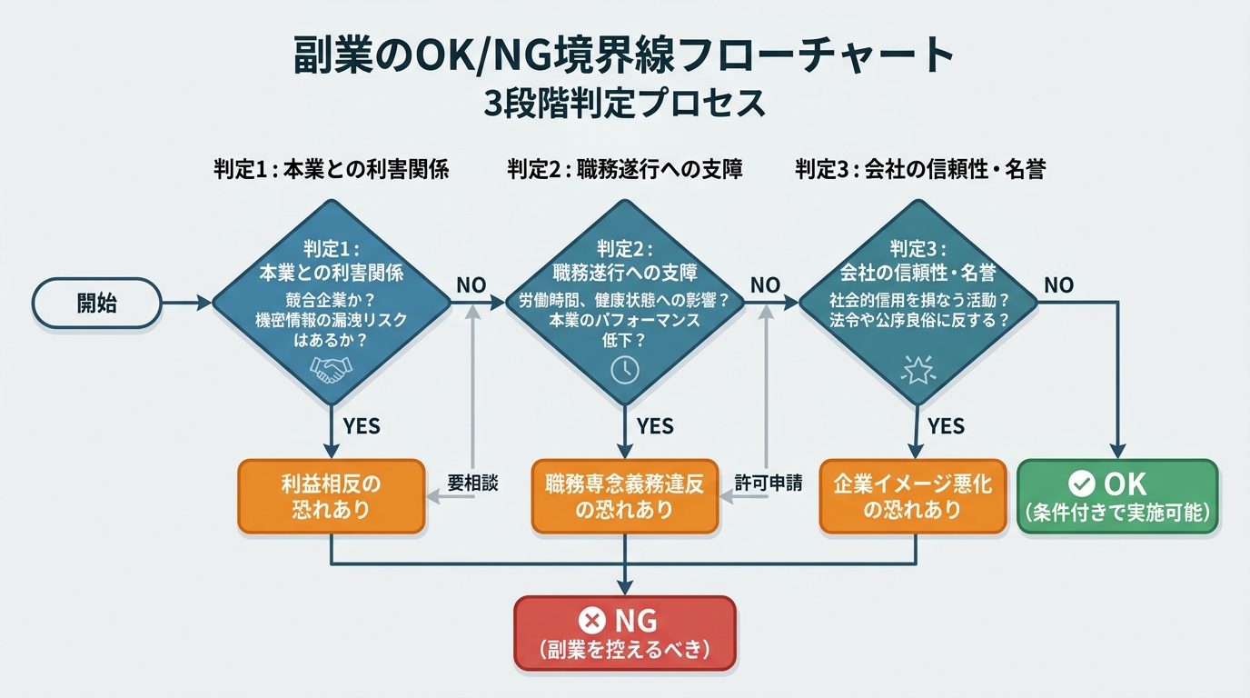 副業のOK/NG境界線フローチャート