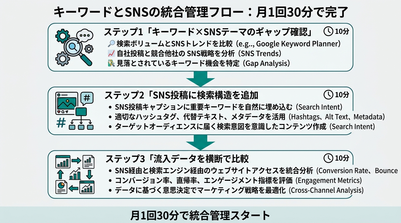 3ステップのフロー図