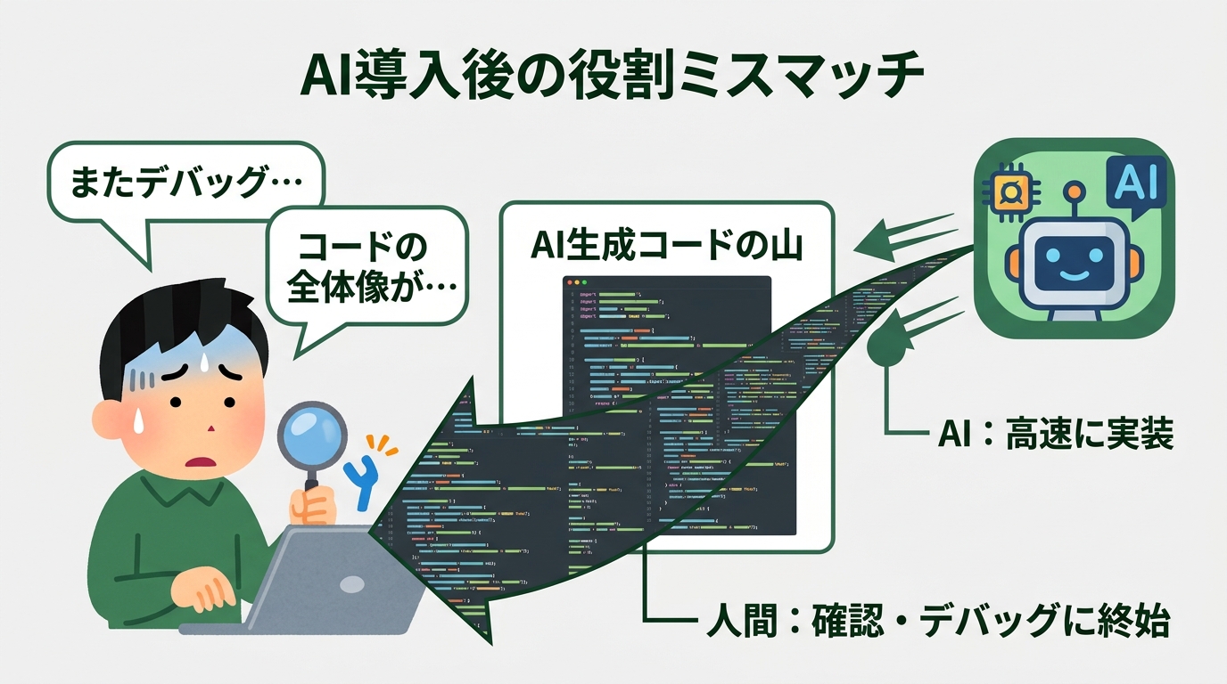Comparison of development flow — design vs implementation ratio