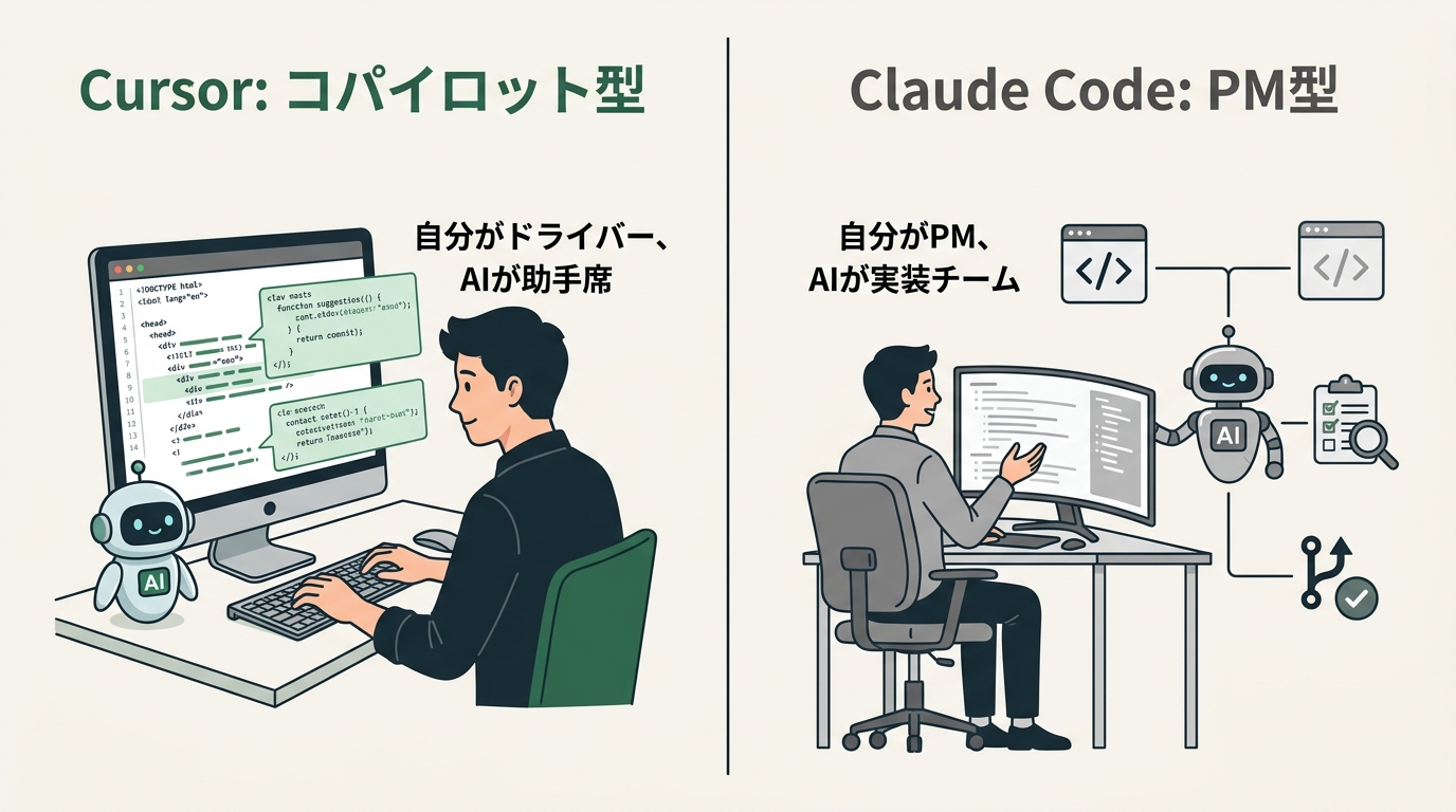 企業規模とAIコーディングツール選択の関係を表す比較図