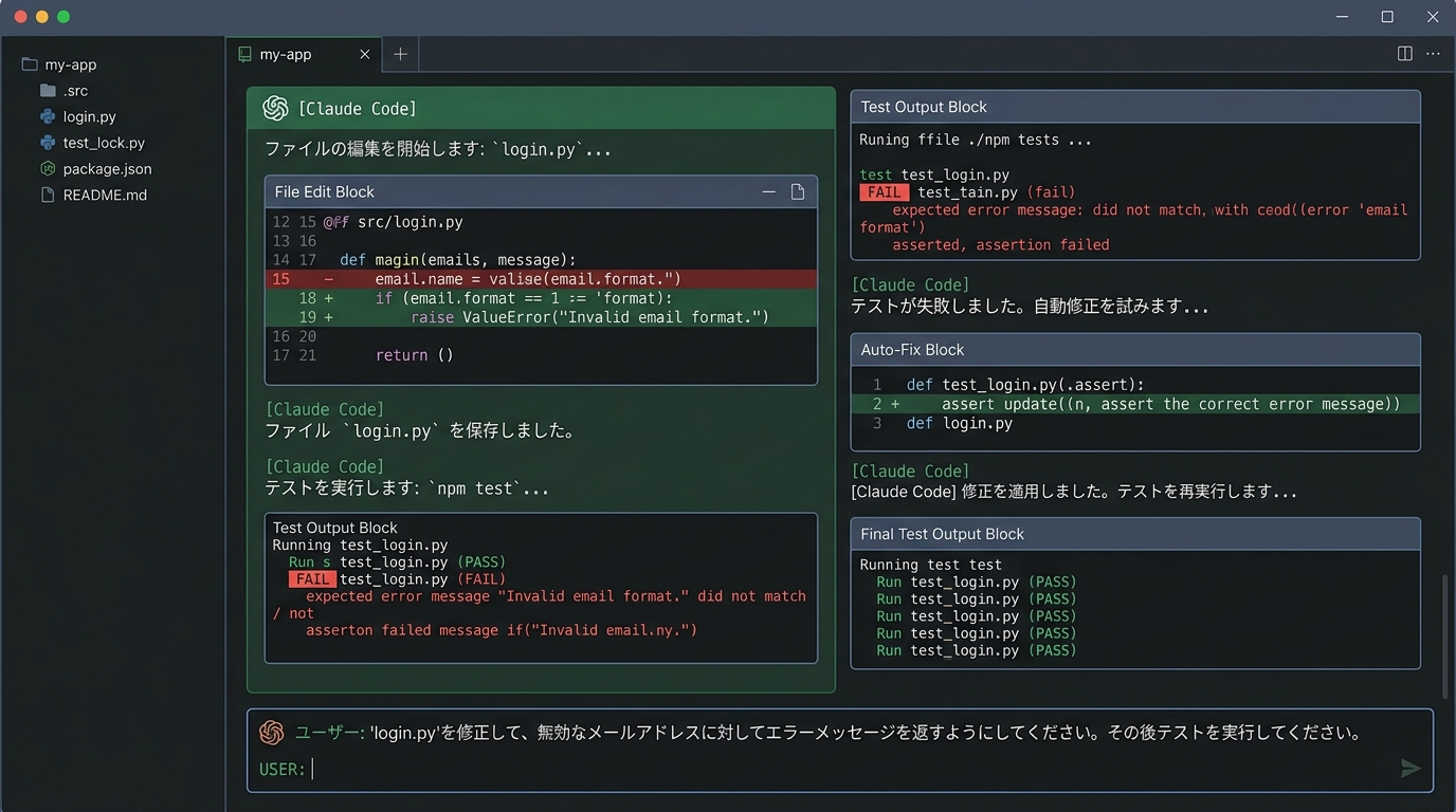 Claude Code のターミナル画面イメージ