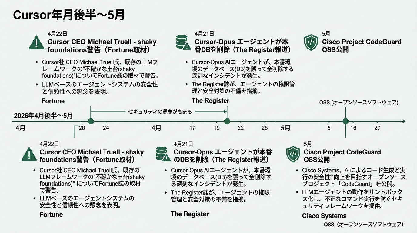 2026年4月後半〜5月のCursor関連イベントタイムライン