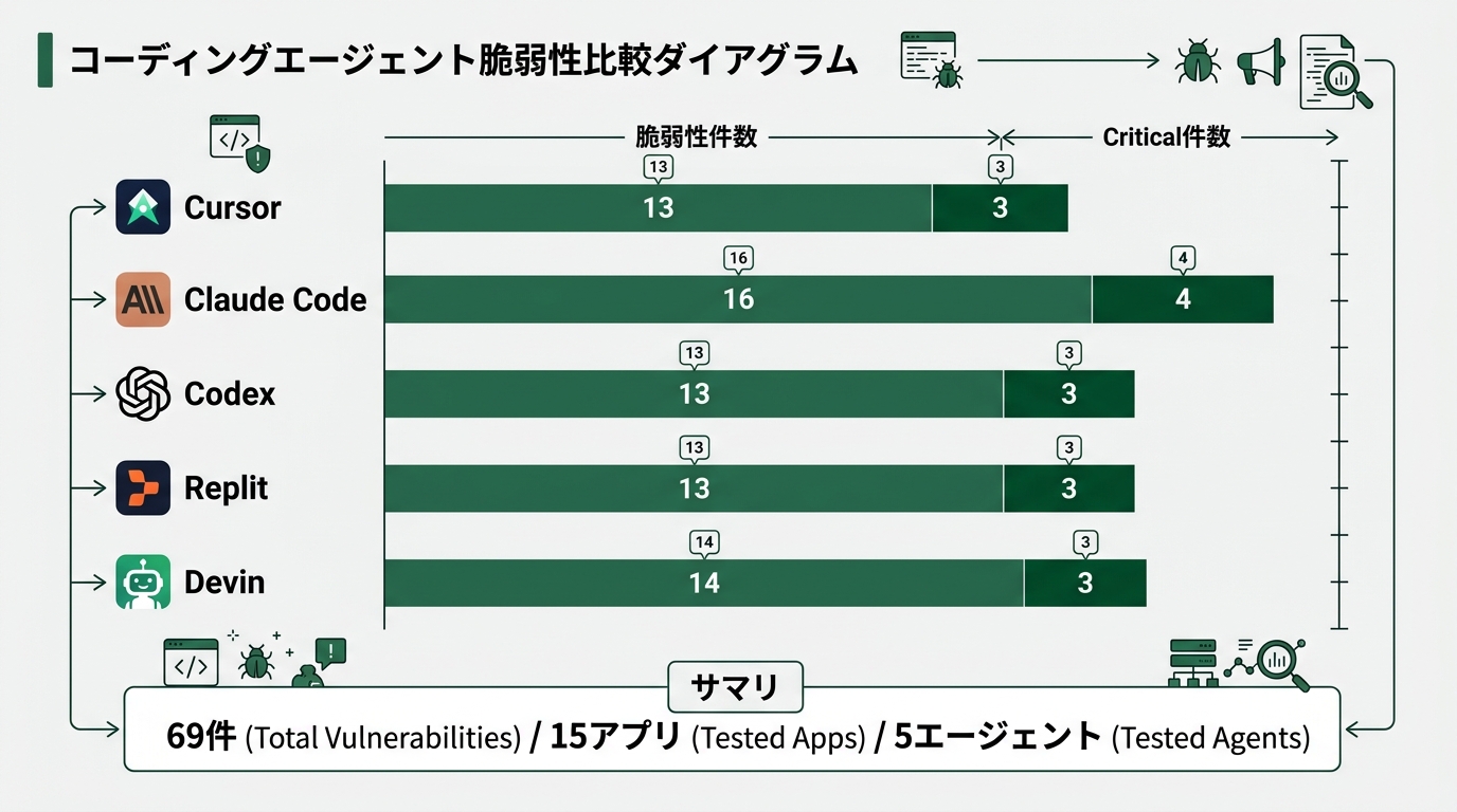 5社のコーディングエージェント名(Cursor / Claude Code / Codex / Re