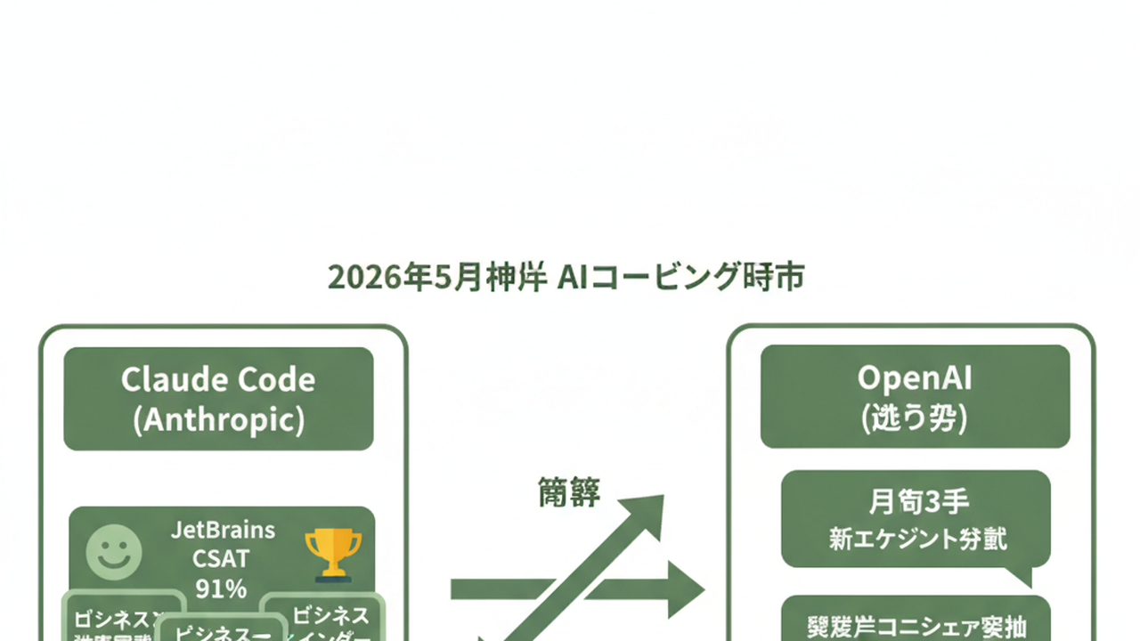 Claude Code三冠とOpenAIの追走構図