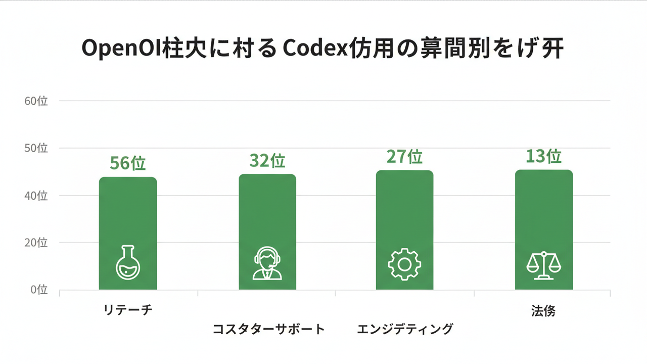 部門別Codex利用伸び率
