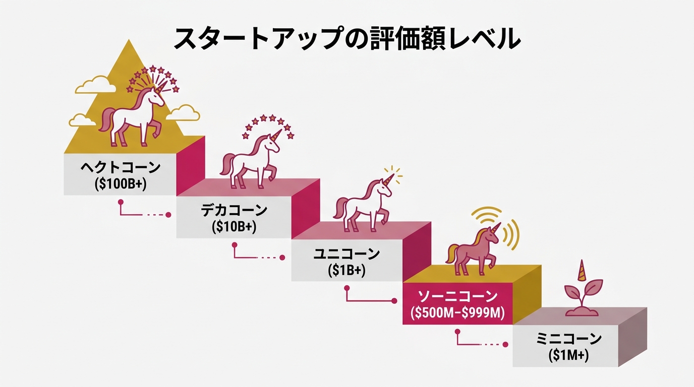 ユニコーンの「公表評価額」と「実態評価額」のギャップを示す棒グラフ