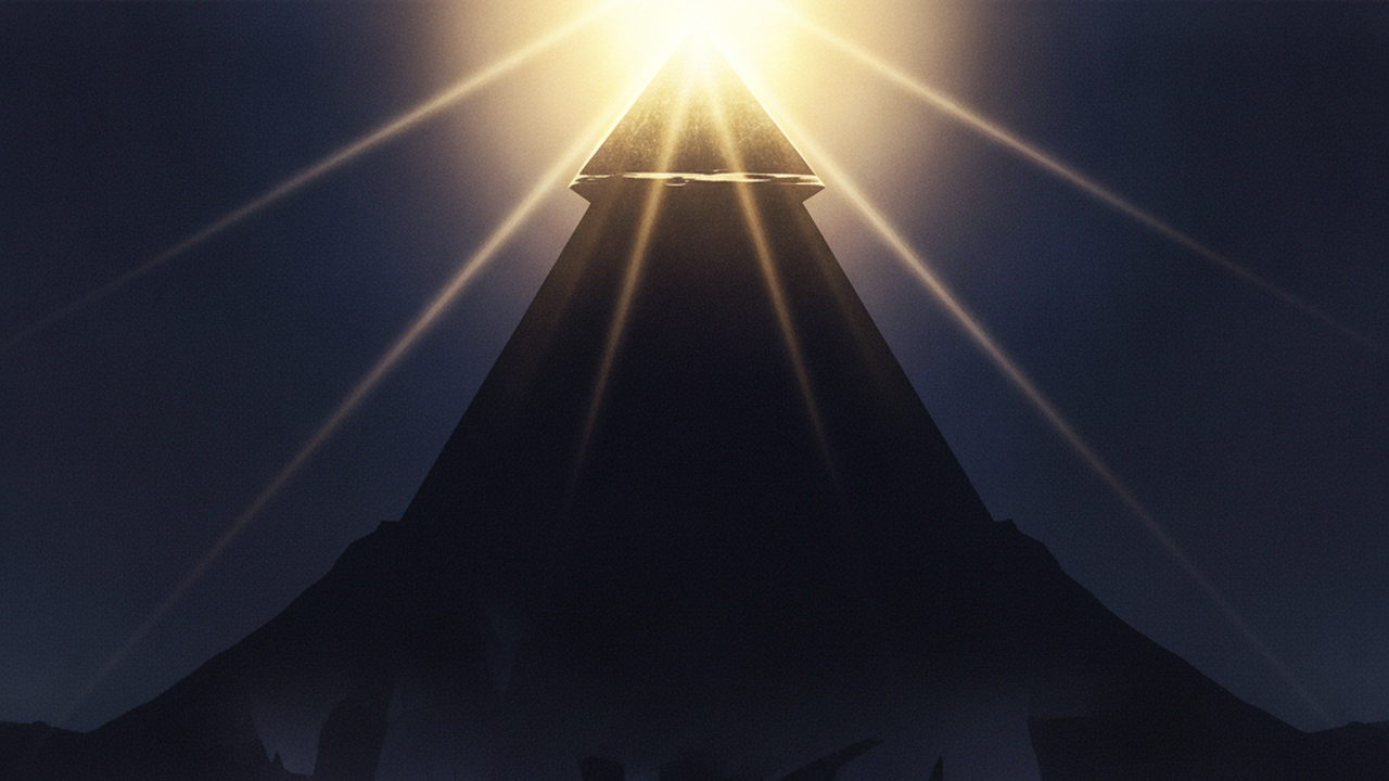Illustration of success's light and the shadow underneath it