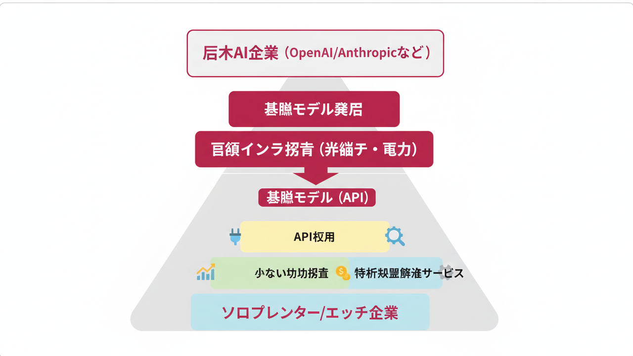 ユニコーン経済のピラミッド構造図