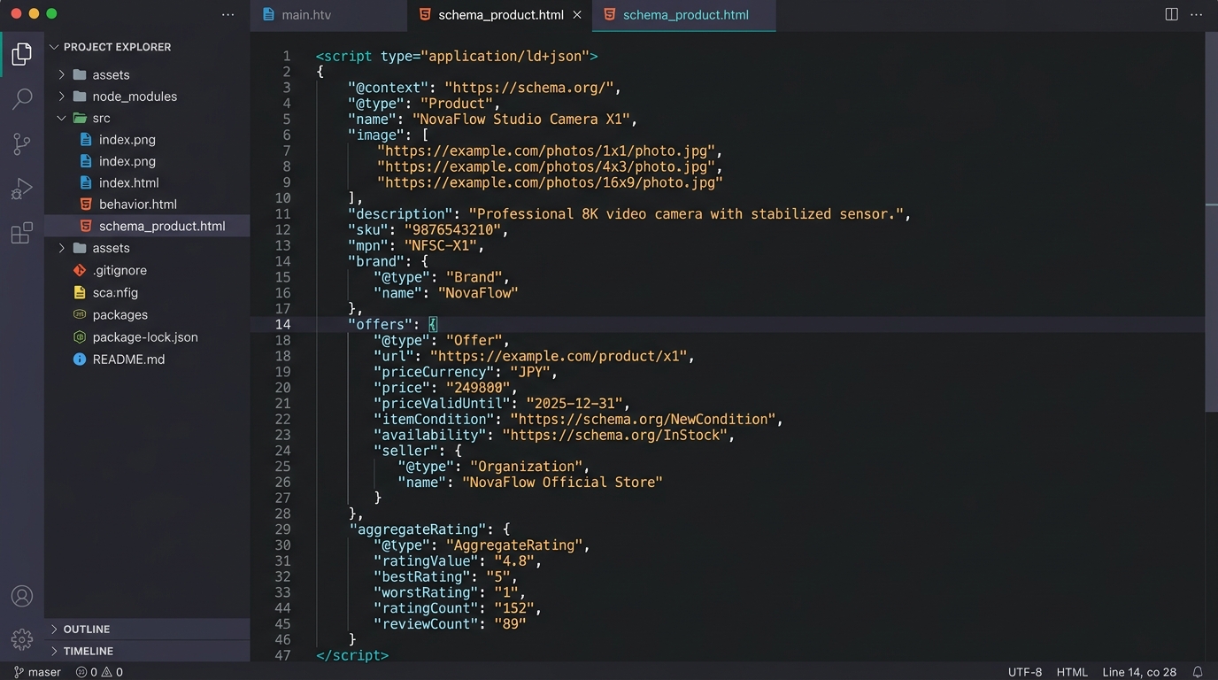 JSON-LD形式のProduct Schemaの実装例