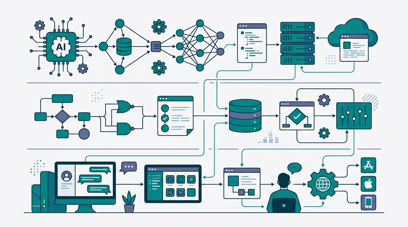 Diagram of the three-layer structure of the AI Agent Implementation Series. From top: "Tech Edition (Gen)," "Business Edition (Nagi)," "Personal-Use Edition (Mikoto)." Key article titles placed in each layer.