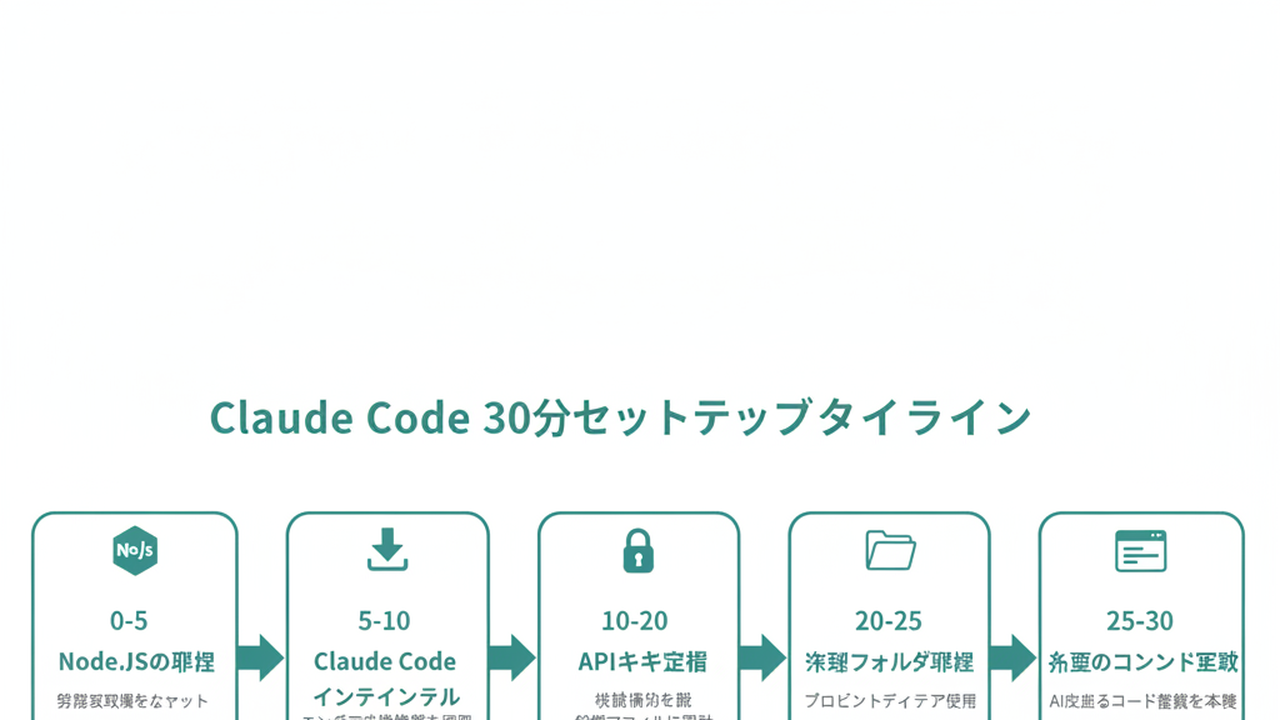 Claude Codeセットアップの30分タイムライン