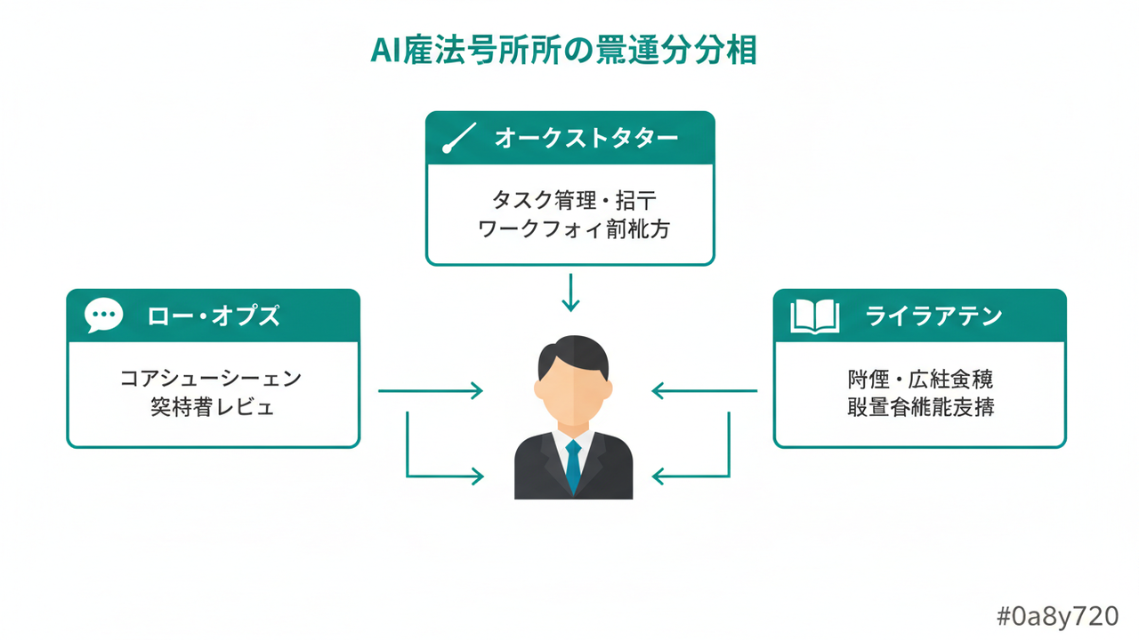 弁護士事務所のAIエージェント構成図