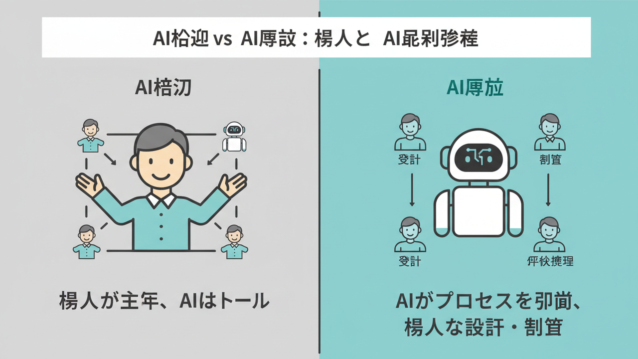 AI活用とAI前提の役割比較
