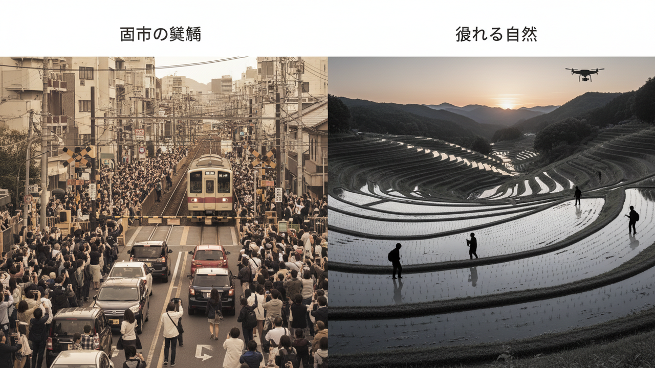 都市と地方における観光公害の比較