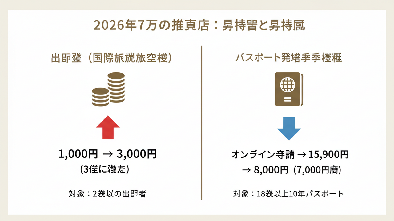 出国税とパスポート費用の対比